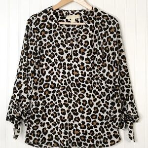 Michael Kors Animal Print Blouse - Black and Brown